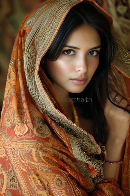 Portrait d'une femme indienne