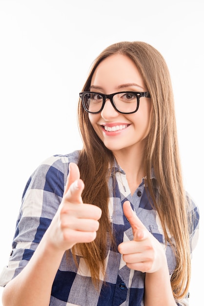 Portrait de femme à lunettes