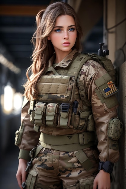 Portrait d'une femme militaire