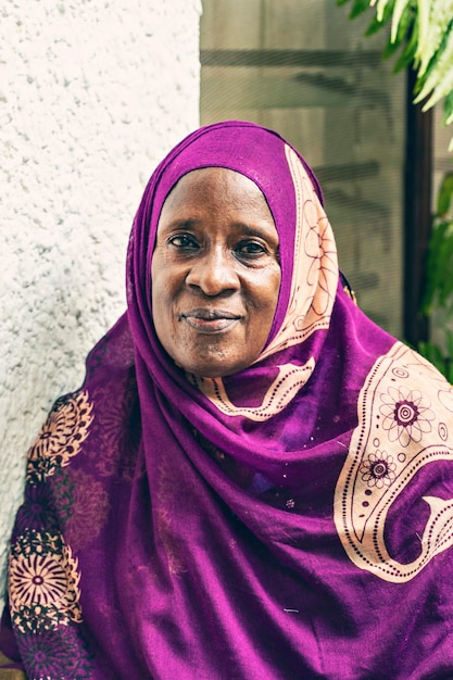 Photo portrait de femme musulmane africaine, photo prise à watamu, kenya