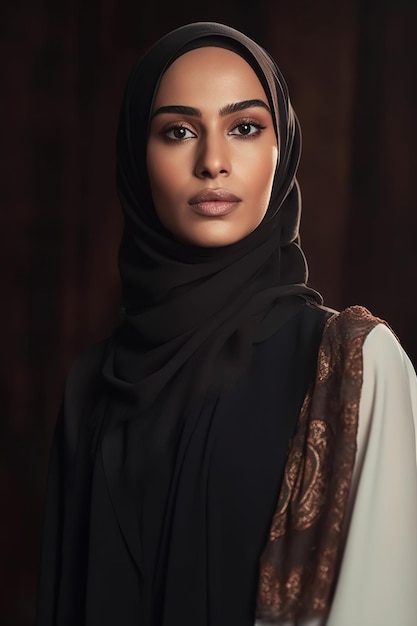 Portrait d'une femme musulmane portant un hijab