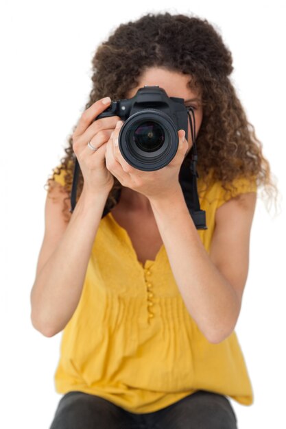 Portrait d&#39;une femme photographe