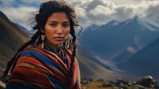 Portrait d'une femme Quechua au Pérou