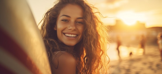 Photo portrait de femme surf