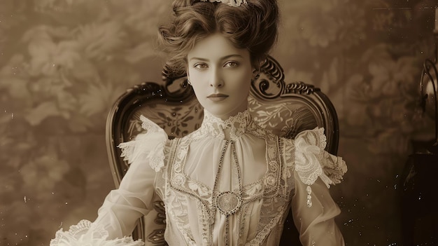 Portrait de femme victorienne à la mode