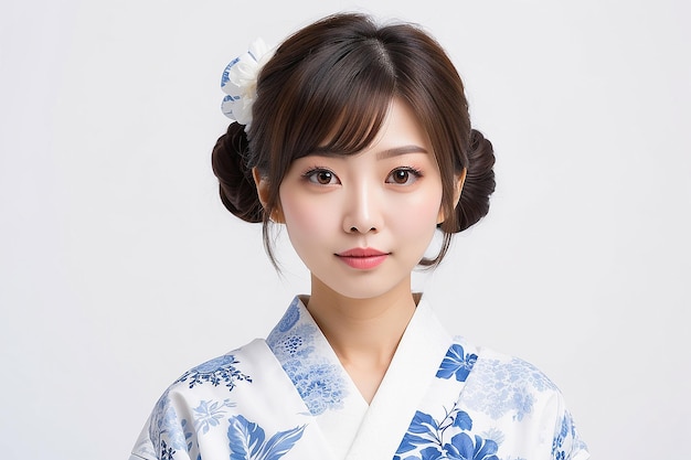 Portrait de femmes japonaises à fond blanc