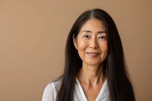 Photo portrait de femmes japonaises joyeuses sur un fond neutre