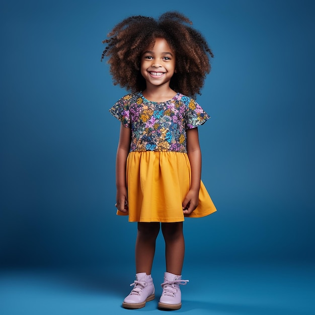 portrait d'une fille afro-américaine souriante