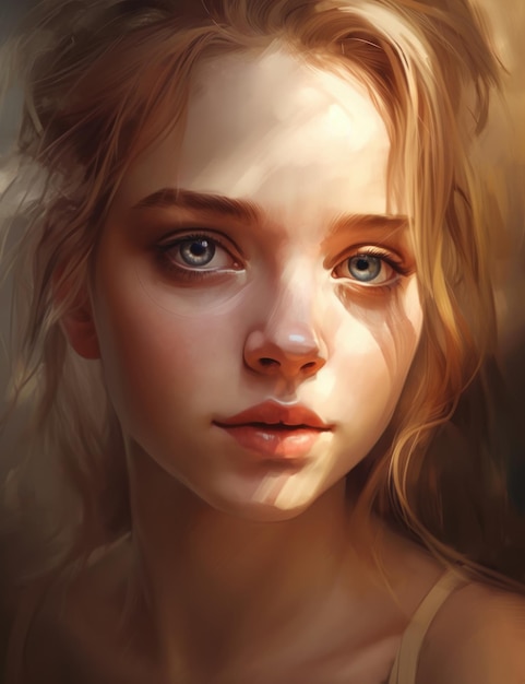 Un portrait d'une fille aux yeux bleus