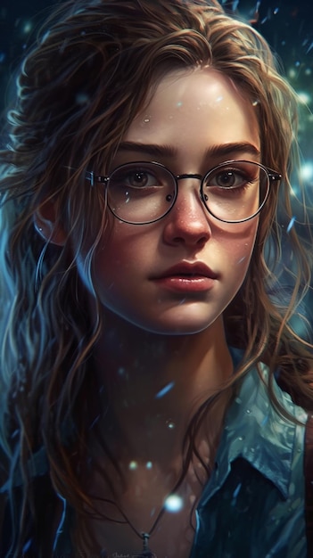 Un portrait d'une fille avec des lunettes