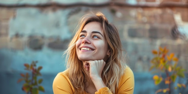 portrait d'une fille souriante IA générative