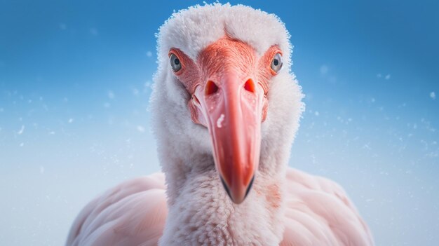 portrait de flamant en vue verticale