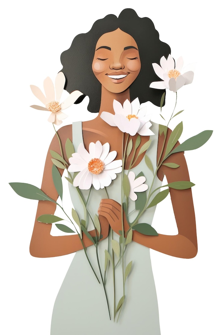 Photo portrait de fleur d'adulte souriant en png