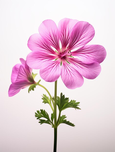 Portrait de fleur avec un fond blanc et plat Photographie hyper réaliste