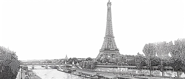Portrait frappant de la tour Eiffel