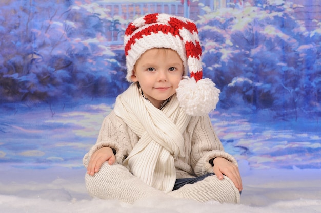 Photo portrait d'un garçon célébrant noël