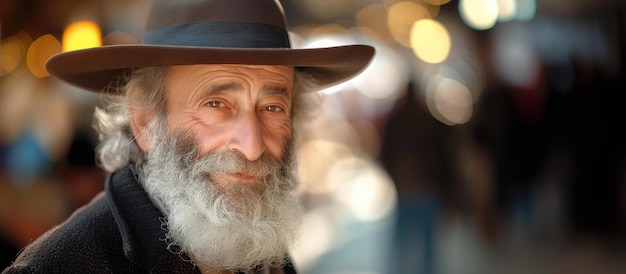Portrait génératif d'un homme juif orthodoxe religieux photo rapprochée