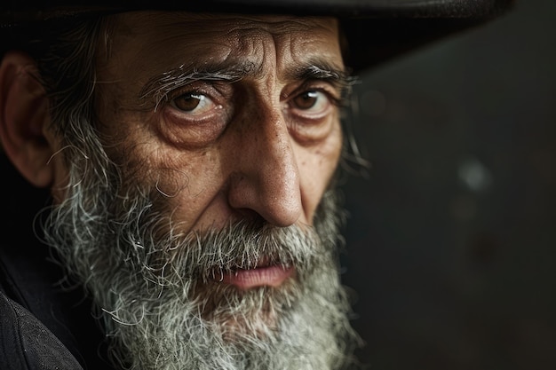 Portrait génératif d'un homme juif orthodoxe religieux photo rapprochée