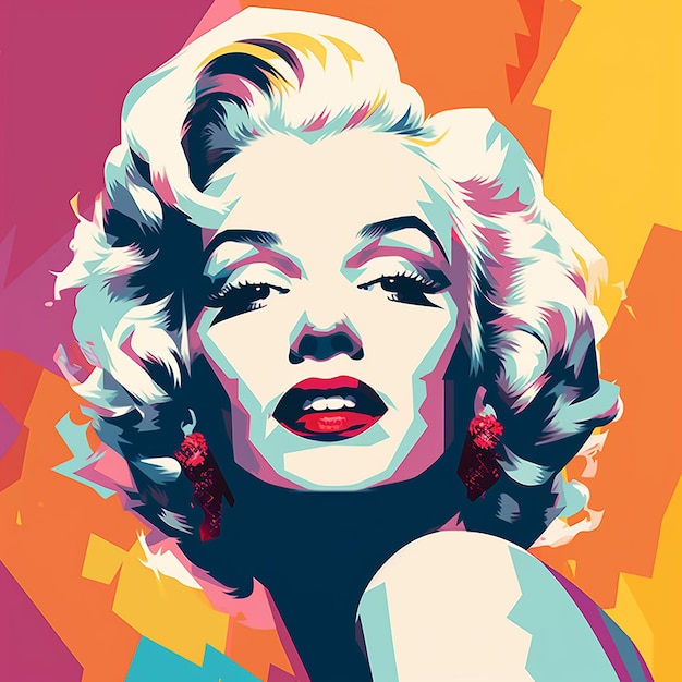 Portrait géométrique d'Angelous Marilyn Monroe composition d'art pop
