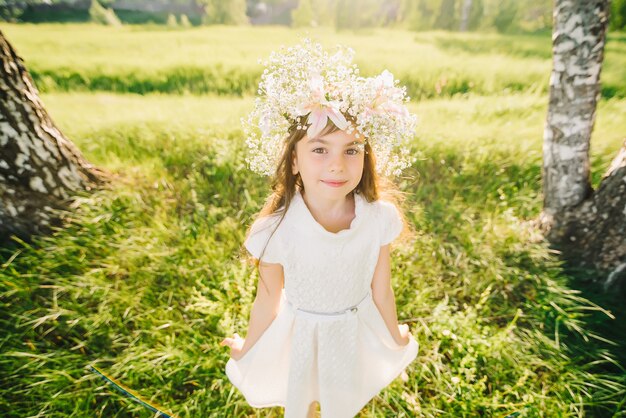 Portrait, girl, dehors, été