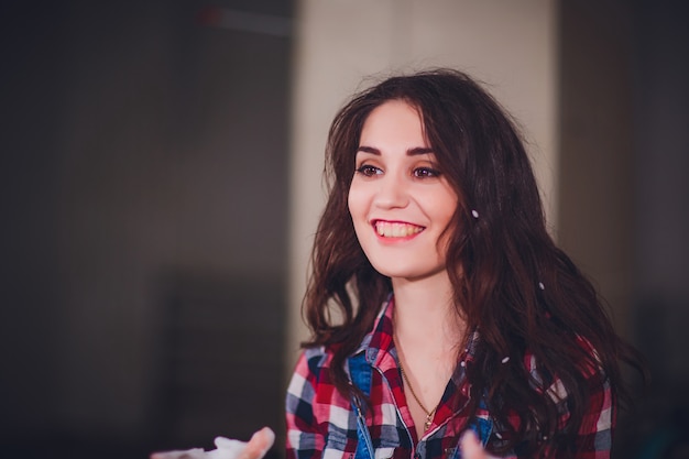 Portrait, girl, Sourire