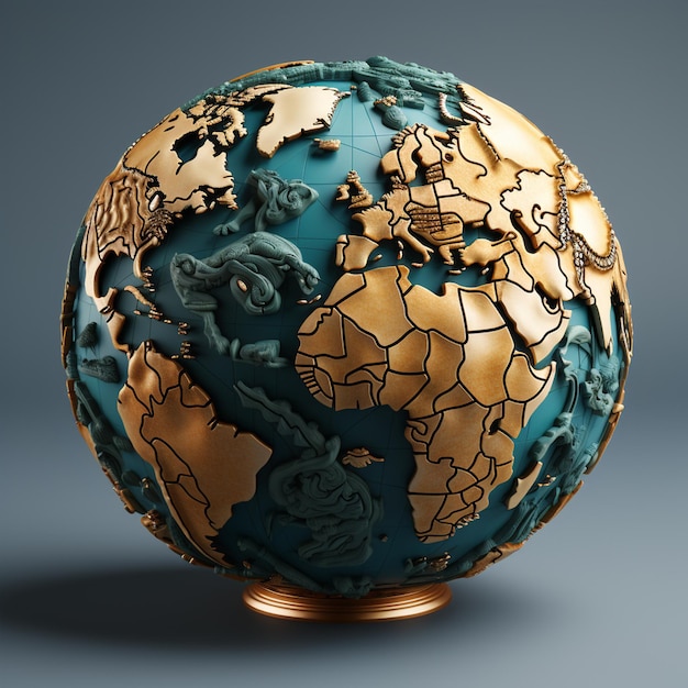 Portrait graphique en 3D du globe terrestre