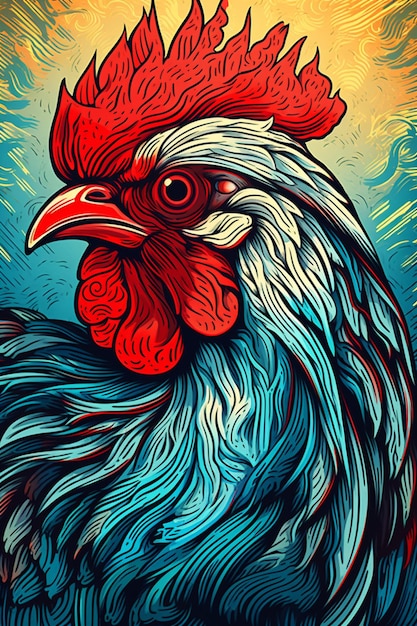 portrait en gros plan d'un coq