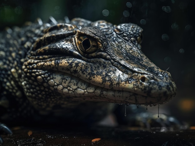 Portrait en gros plan de crocodile créé avec la technologie Generative AI