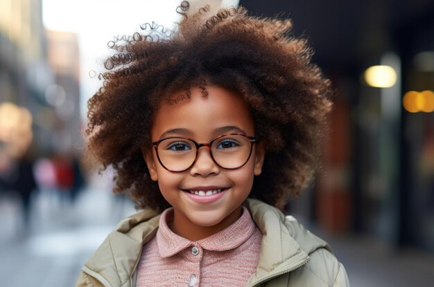 portrait en gros plan debout dans la rue et heureux