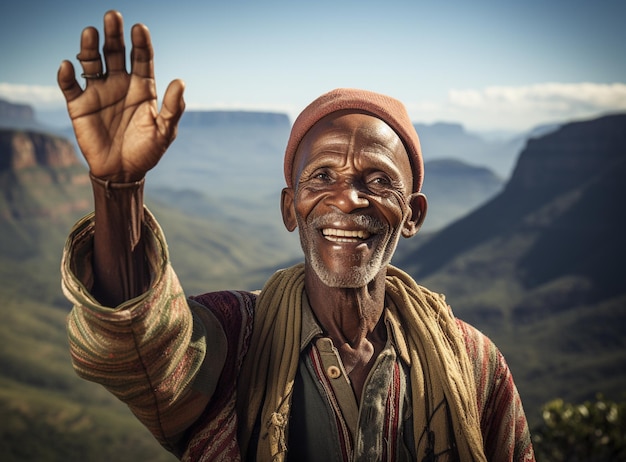 Portrait en gros plan du visage des Bushmans regardant la caméra