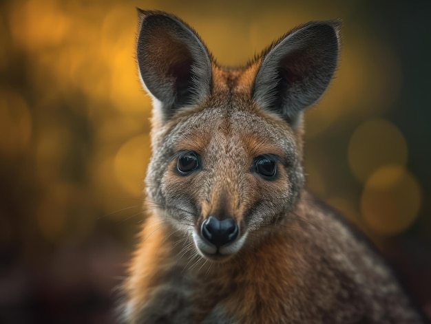 Portrait en gros plan du wallaby créé avec la technologie d'intelligence artificielle générative