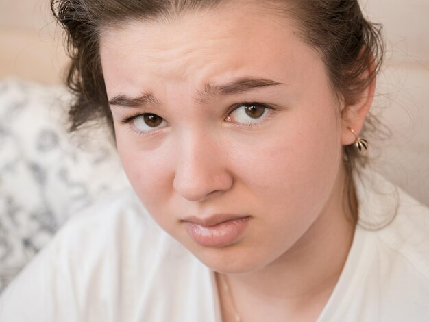 Portrait en gros plan d'une fille