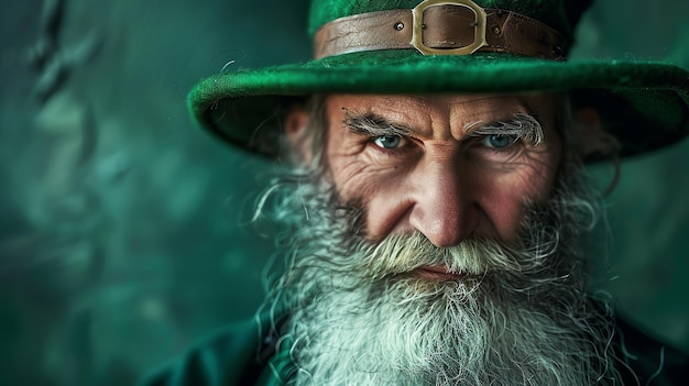 Photo portrait en gros plan d'un homme célébrant la fête de saint-patrick