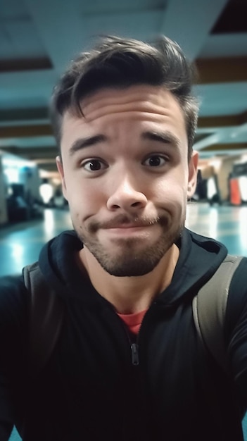 Photo portrait en gros plan d'un homme souriant devant une caméra