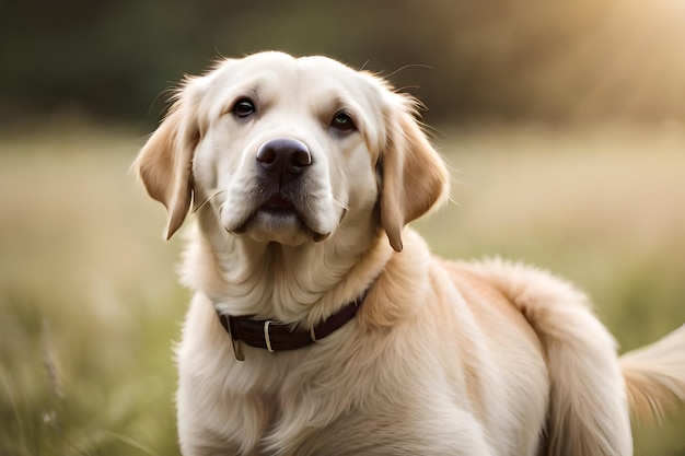 portrait en gros plan d'un mignon labrador avec un fond bokeh