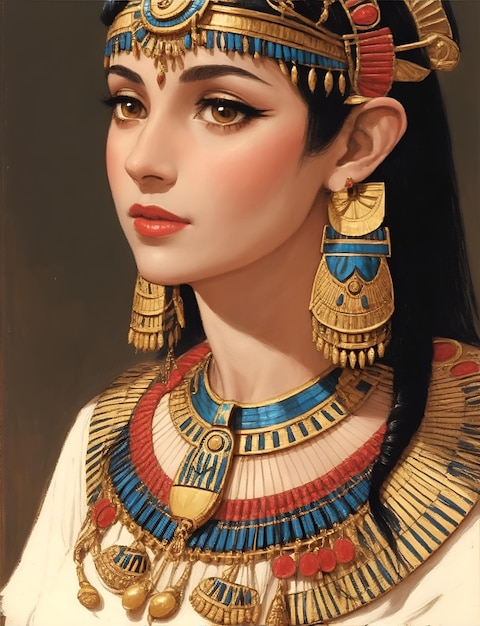 Portrait en gros plan de la pharaonne égyptienne Cléopâtre