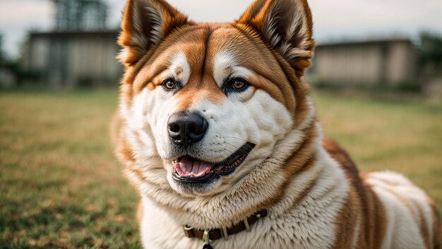 Portrait de gros plan de race chien Akita Inu