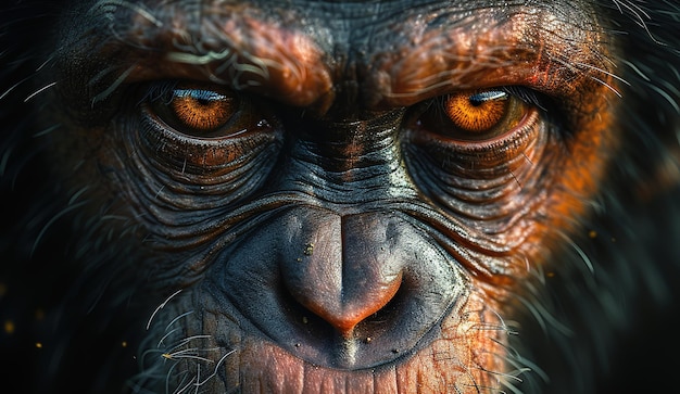 Portrait en gros plan d'un singe chimpanzé