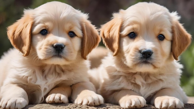 Portrait de groupe de chiots adorables