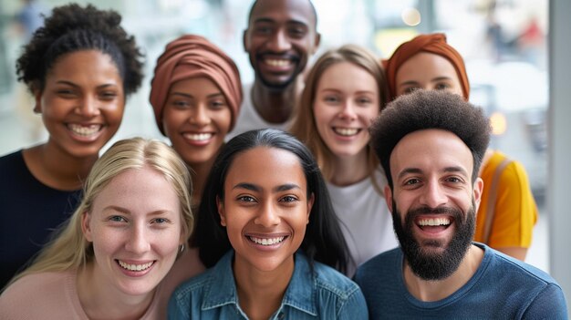 Photo portrait de groupe diversifié