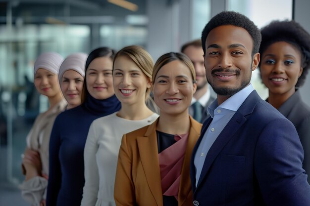 Portrait de groupe de gens d'affaires souriants