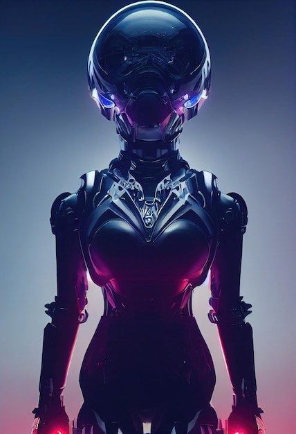 Portrait d'un guerrier scifi cyberpunk du futur