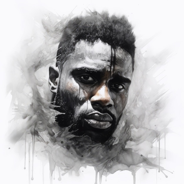 Photo le portrait hanté d'un homme noir de jason derulo39 est un art numérique énigmatique.