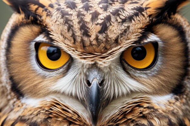 Portrait de hibou nocturne avec un visage d'oiseau Générer Ai