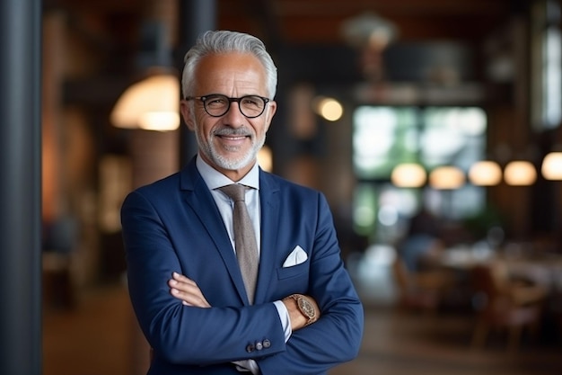 Portrait d'un homme d'affaires joyeux vêtu d'un costume