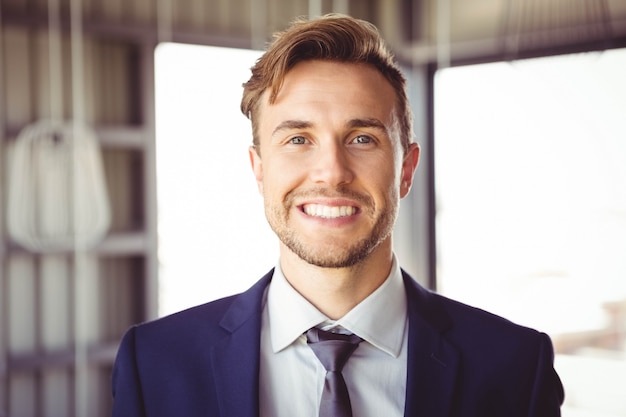Portrait d'homme d'affaires souriant au bureau