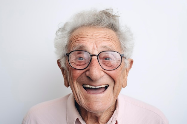 Portrait d'un homme âgé heureux