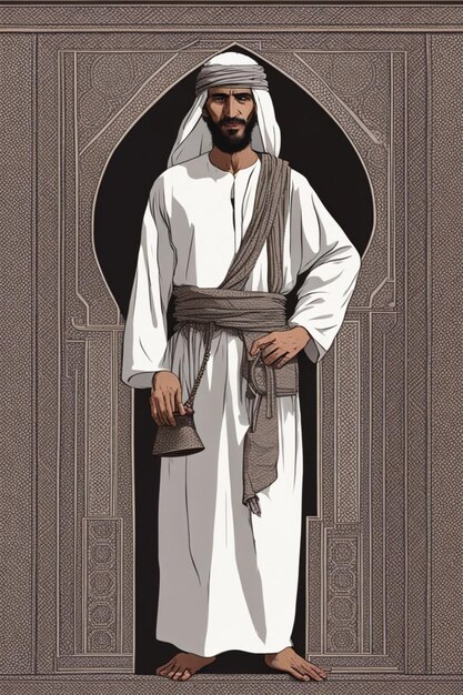 portrait d'un homme arabe âgé illustration