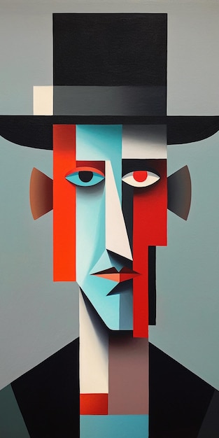 Un portrait d'un homme avec un chapeau et un chapeau.