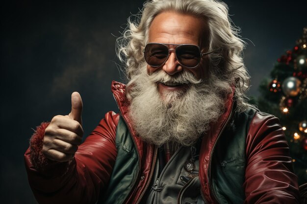 Photo portrait d'un homme en costume de père noël